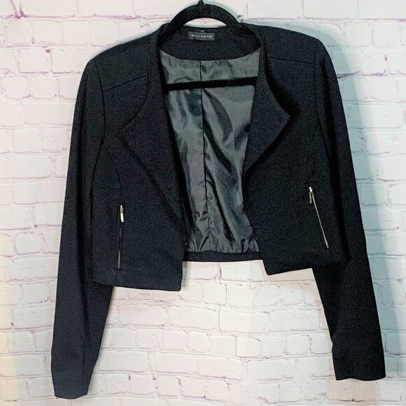 Willi Smith Cropped Jacket Black size Medium - Picture 2 of 11